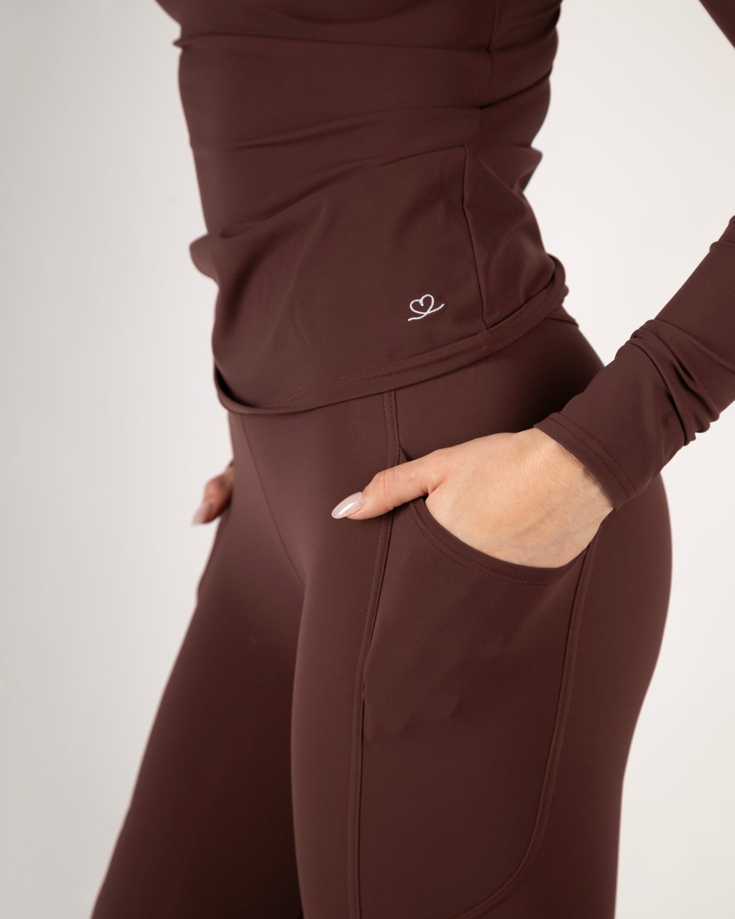 Leggings avec poche - Prune foncée