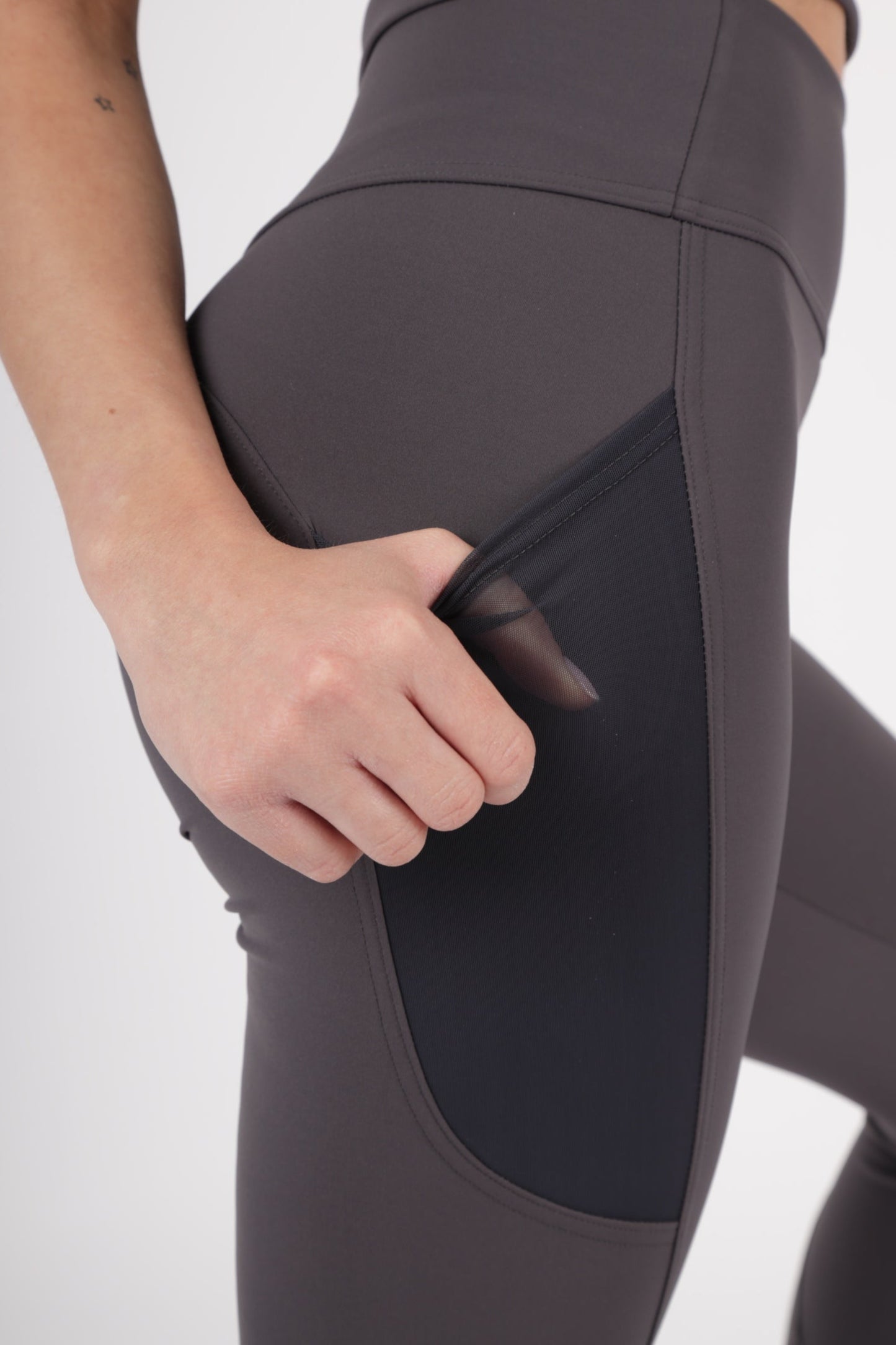 Legging avec poche transparente - Gris