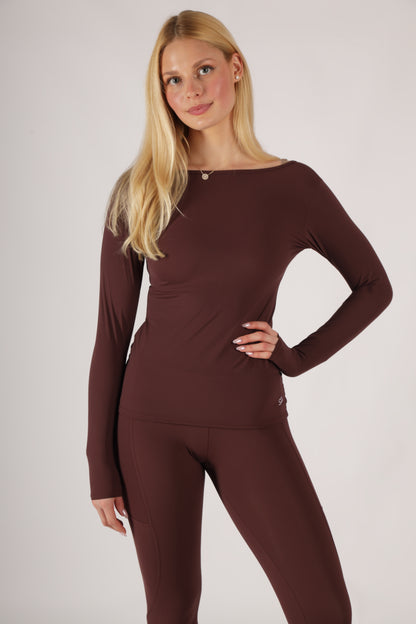 Long-Sleeved T-Shirt - Raisin Brown