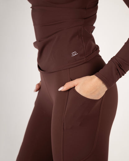 Leggings avec poche - Prune foncée