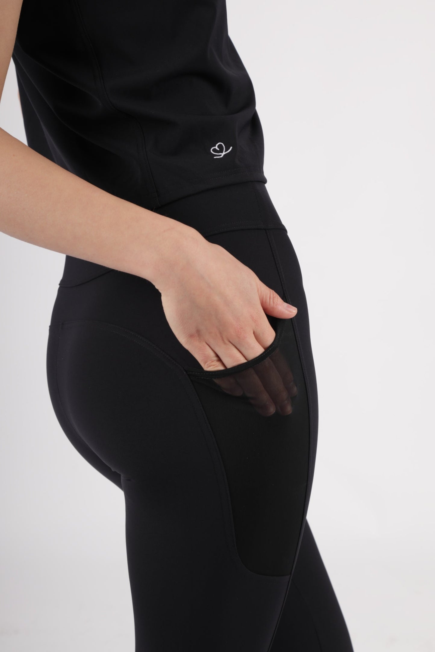 Leggings à poche transparente - Noir