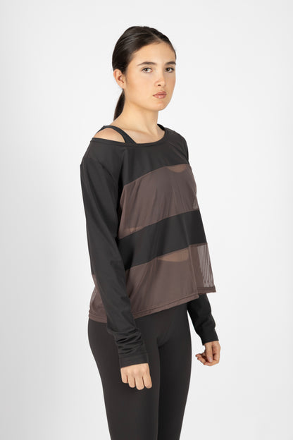 T-shirt à transparence - Anthracite chaud