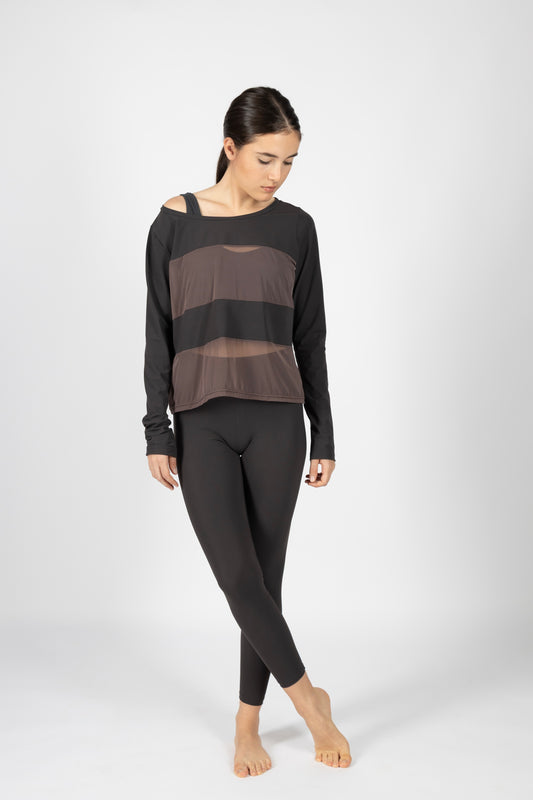 Leggings liscio - Antracite Caldo