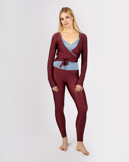 Warm-up Top - Light Blue/Burgundy