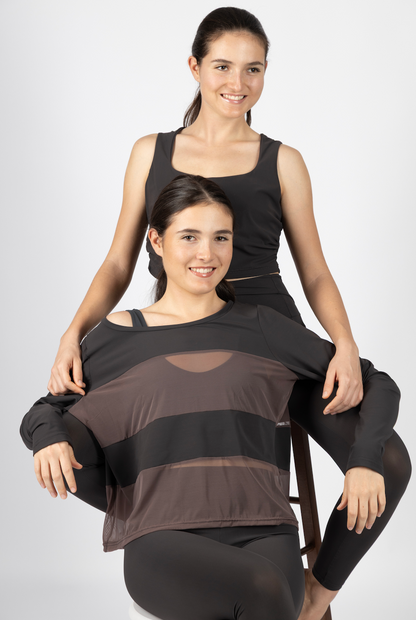 T-shirt à transparence - Anthracite chaud